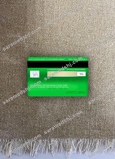 USA Heritage bank visa classic card photolook back